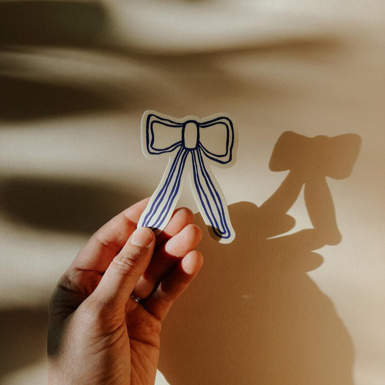 Blue Bow Vinyl Sticker