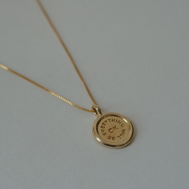 Gold Everything Will Be OK Charm for Necklaces