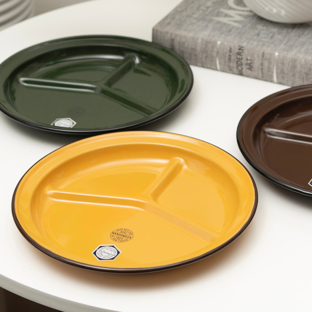 Camp Wandawega x Crow Canyon Home Enamelware Divided Camp Plates at Golden Rule Gallery