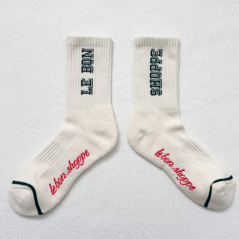 Canvas and Green Preppy Socks Le Bon Shoppe at Golden Rule Gallery