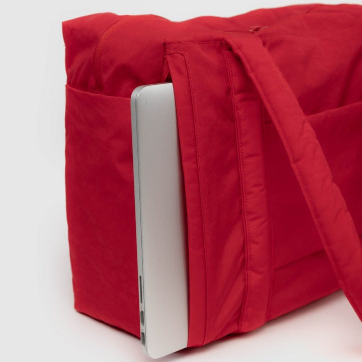 Carry On Baggu Bag with a Laptop Holder in Candy Apple Red at Golden Rule Gallery