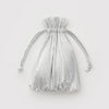 Chrome Metallic Pleated Baggu Drawstring Bag at Golden Rule Gallery