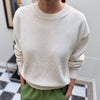 Cream Crewneck 100% Cotton Sweater at Golden Rule Gallery