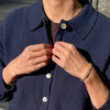 Navy Knit Collard Button Down Cardigan Sweater