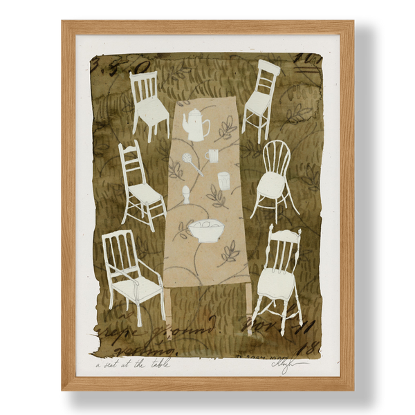 Cocoshalom "A Seat At The Table" Art Print at Golden Rule Gallery in Excelsior, Minnesota