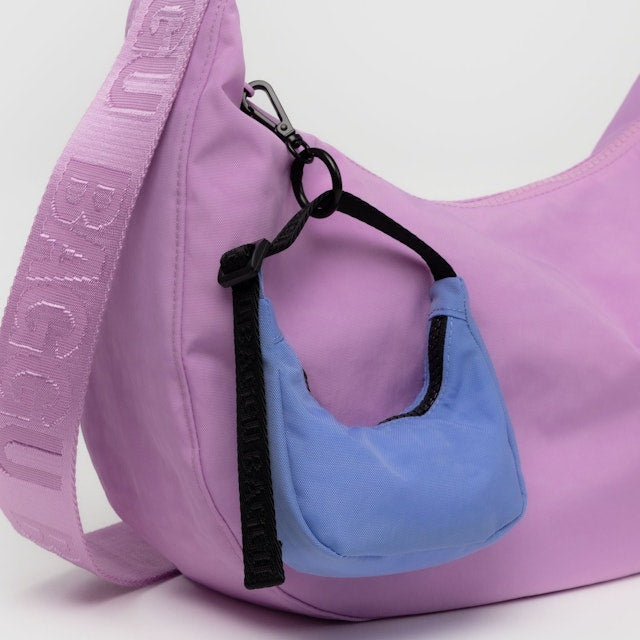 Cornflower Blue Baggu Crescent Bag Charm at Golden Rule Gallery in Excelsior, Minnesota