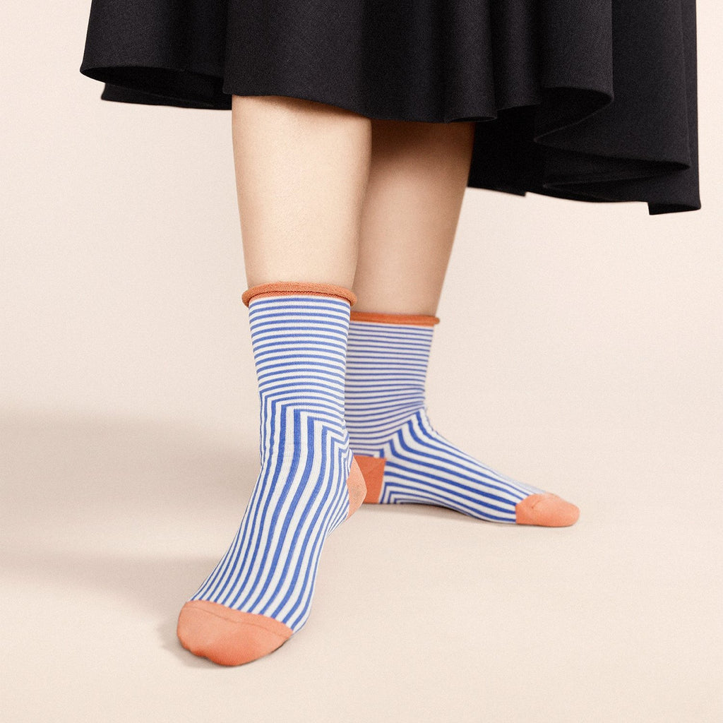 Cute contrast striped Corbusier ankle socks by Hansel from Basel at Golden Rule Gallery