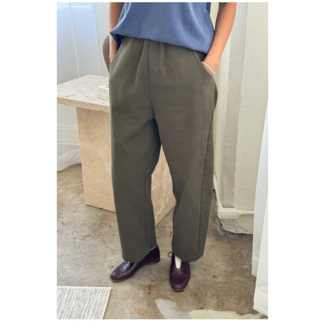 Wide Leg Olive Green Thick Pants