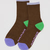 Brown Colorblock Baggu Socks