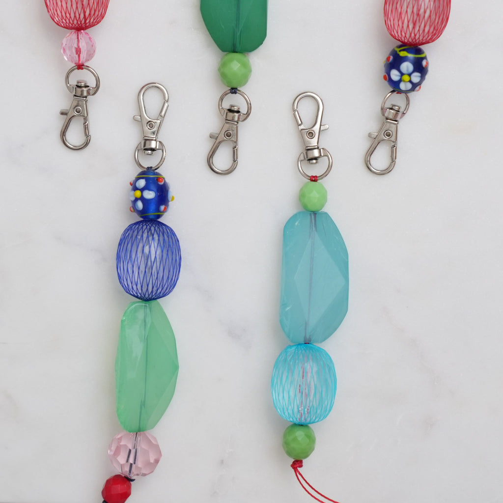 Colorful Beaded Handmade Bag  Charms