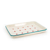 Dan Pelosi x CCH Tomato Blue Rimmed Enamelware Trays at Golden Rule Gallery in Excelsior