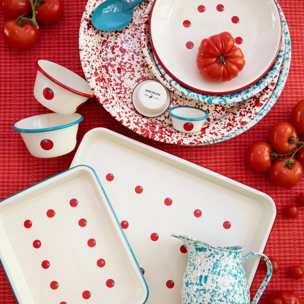 Dan Pelosi x CCH Tomato Enamelware at Golden Rule Gallery