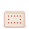 Dan Pelosi x CCH Tomato Red Rim Enamelware Trays at Golden Rule Gallery