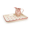 Dan Pelosi x CCH Tomato Red Rimmed Enamelware Trays and Pitcher at Golden Rule Gallery in Excelsior