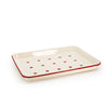 Dan Pelosi x CCH Tomato Red Rimmed Enamelware Trays at Golden Rule Gallery in Excelsior