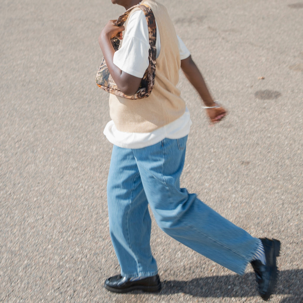 Denim Jeans and Le Bon Shoppe Her Tee in White at Golden Rule Gallery