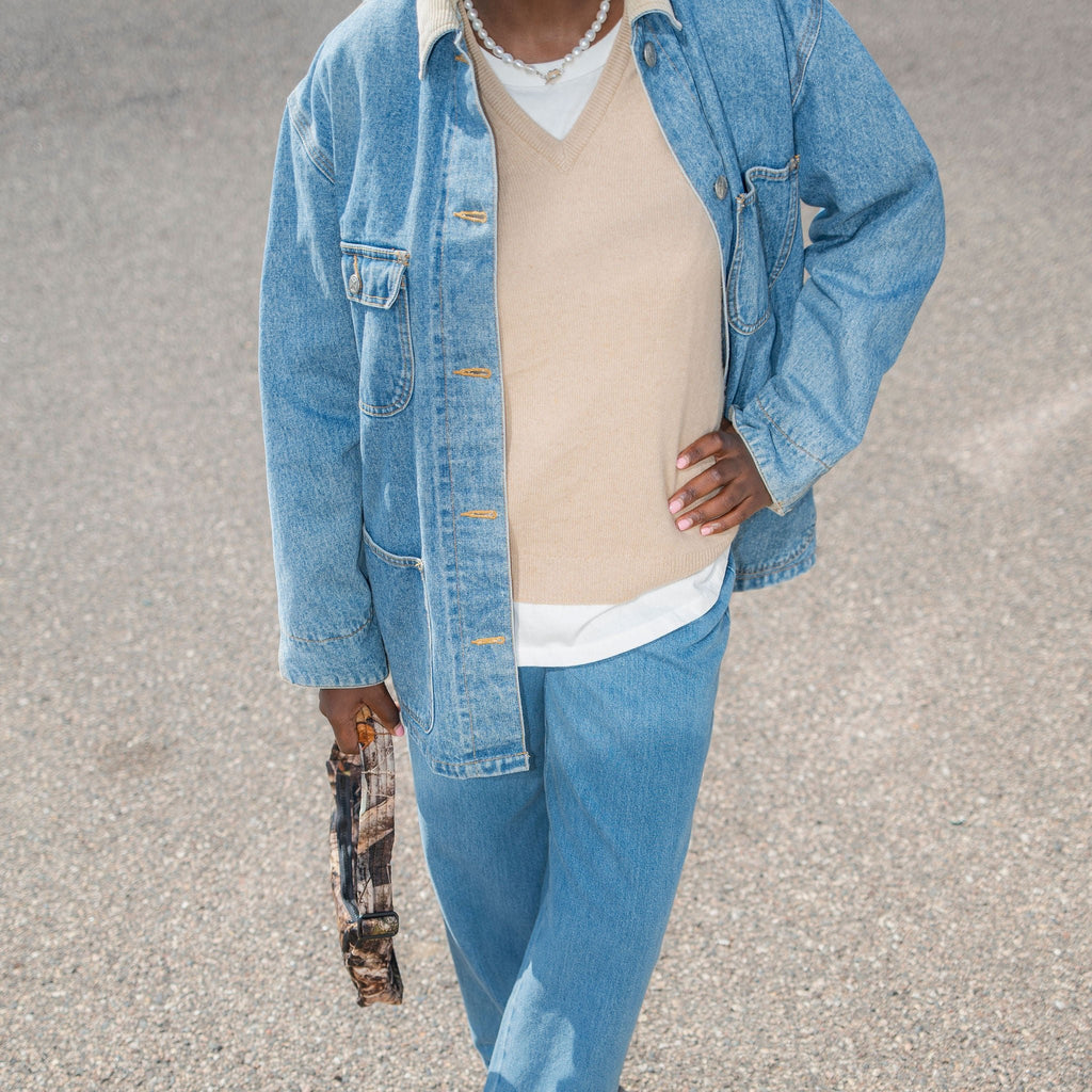 Denim Set with Le Bon Shoppe Classic White Tee Shirt at Golden Rule Gallery