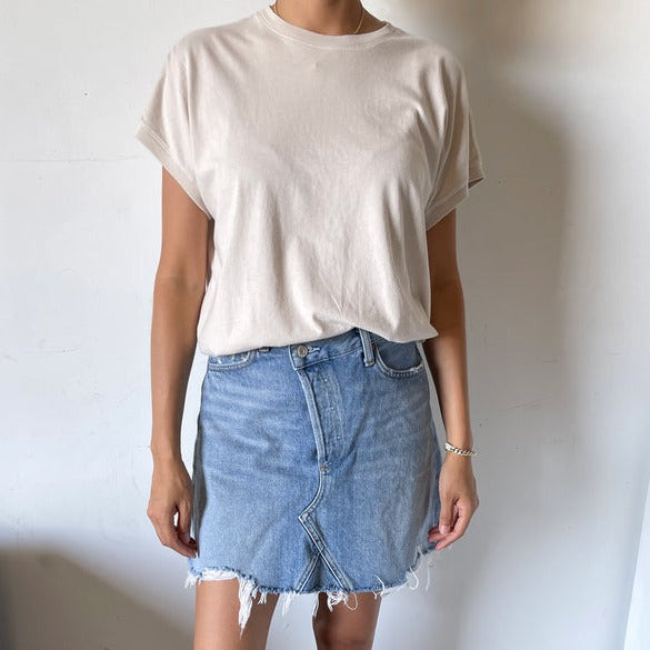 Drop Shoulder Off White Tee Shirt at Golden Rule Gallery