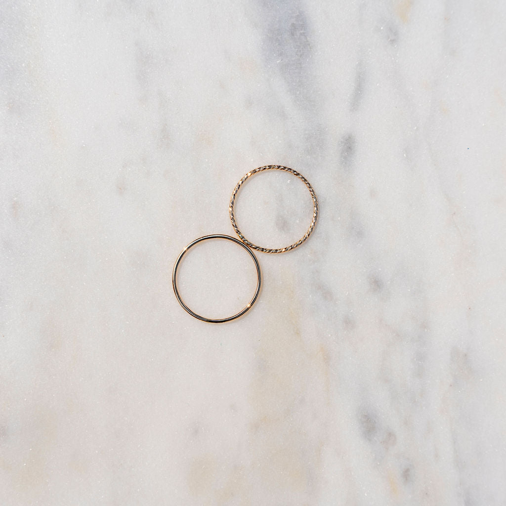 Gold Stack Rings at Golden Rule Gallery