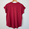 Cupped Sleeve Red Short Sleeve Tee Shirt