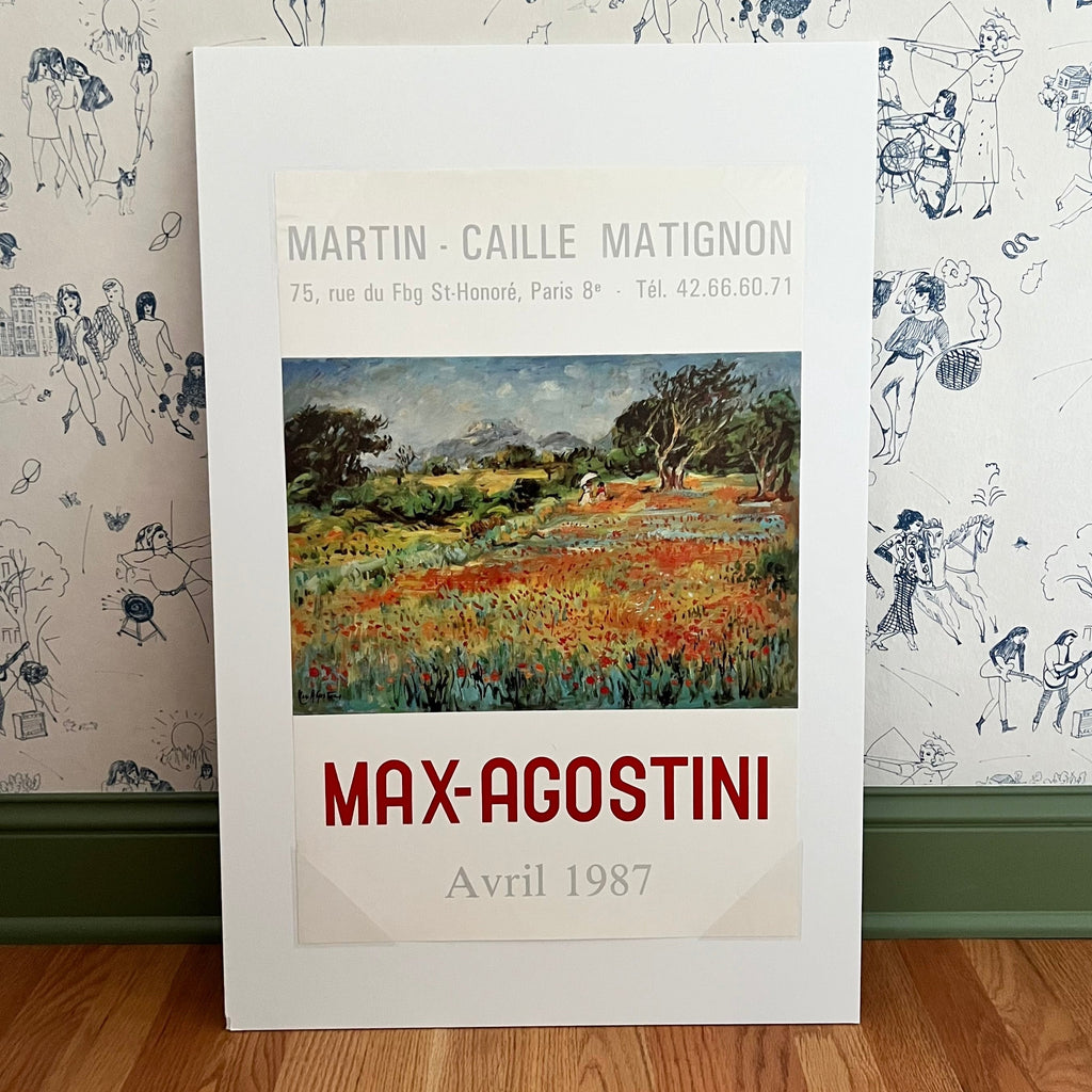 Vintage Max-Agostini French Art Poster From the 80s