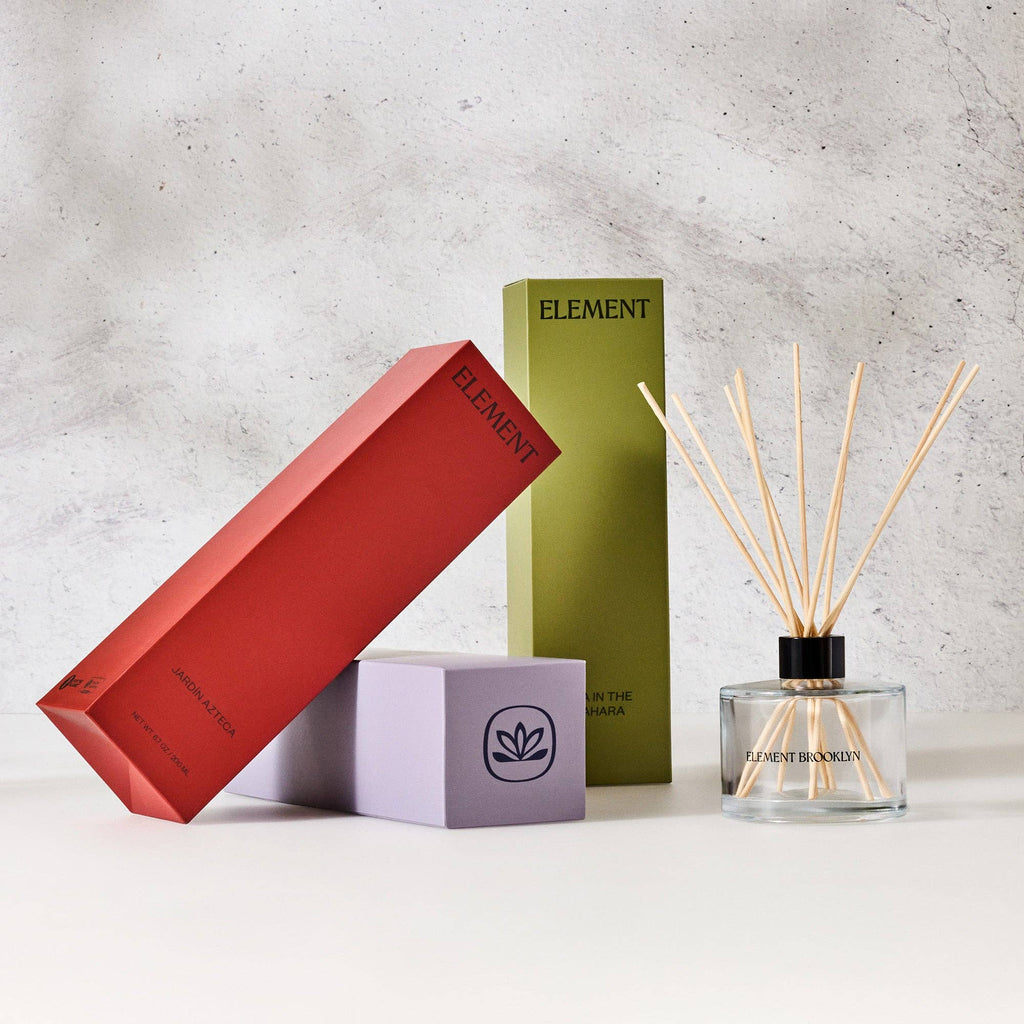 Element Brooklyn diffuser with packaging on a light gray background