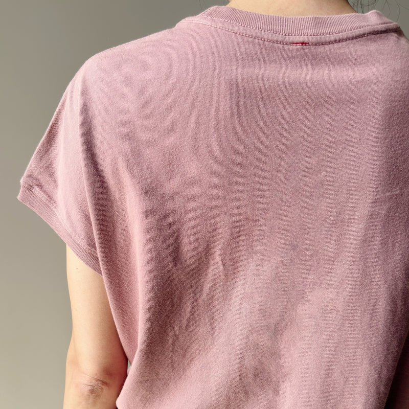 Curved Shoulder Pink Tee Shirt by Le Bon Shoppe