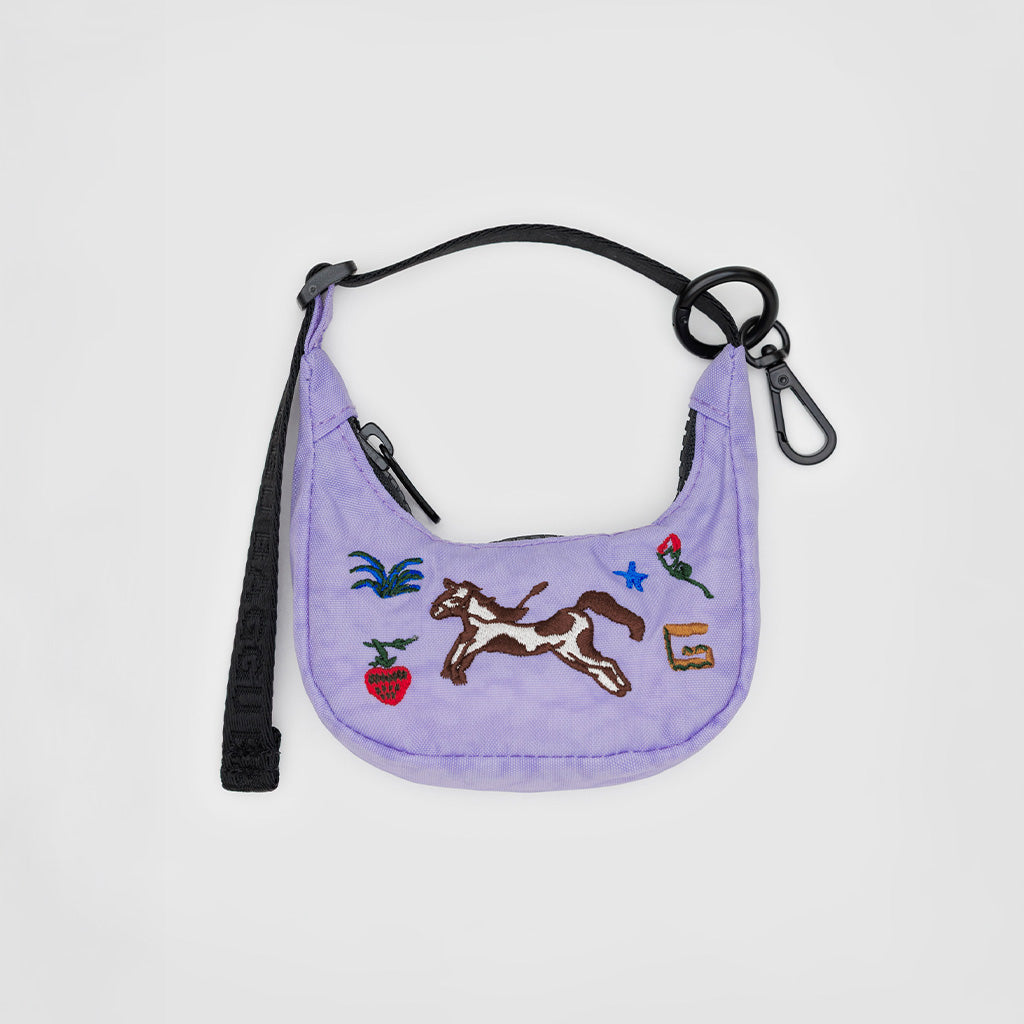 Embroidered Pony Crescent Bag Charm by Baggu at Golden Rule Gallery