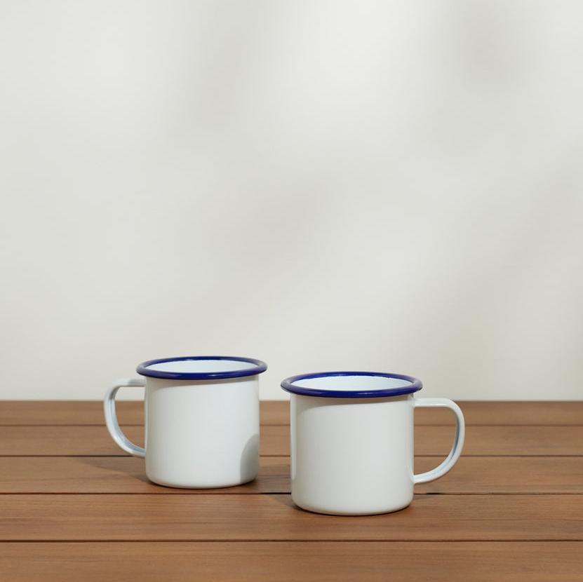 Blue Rim Enamel Mug