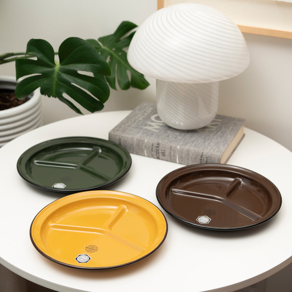 Enamelware Divided Camp Plates at Golden Rule Gallery