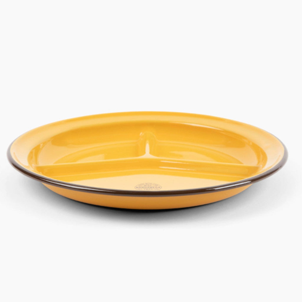 Enamelware Sectioned Camping Plate in Yellow at Golden Rule Gallery