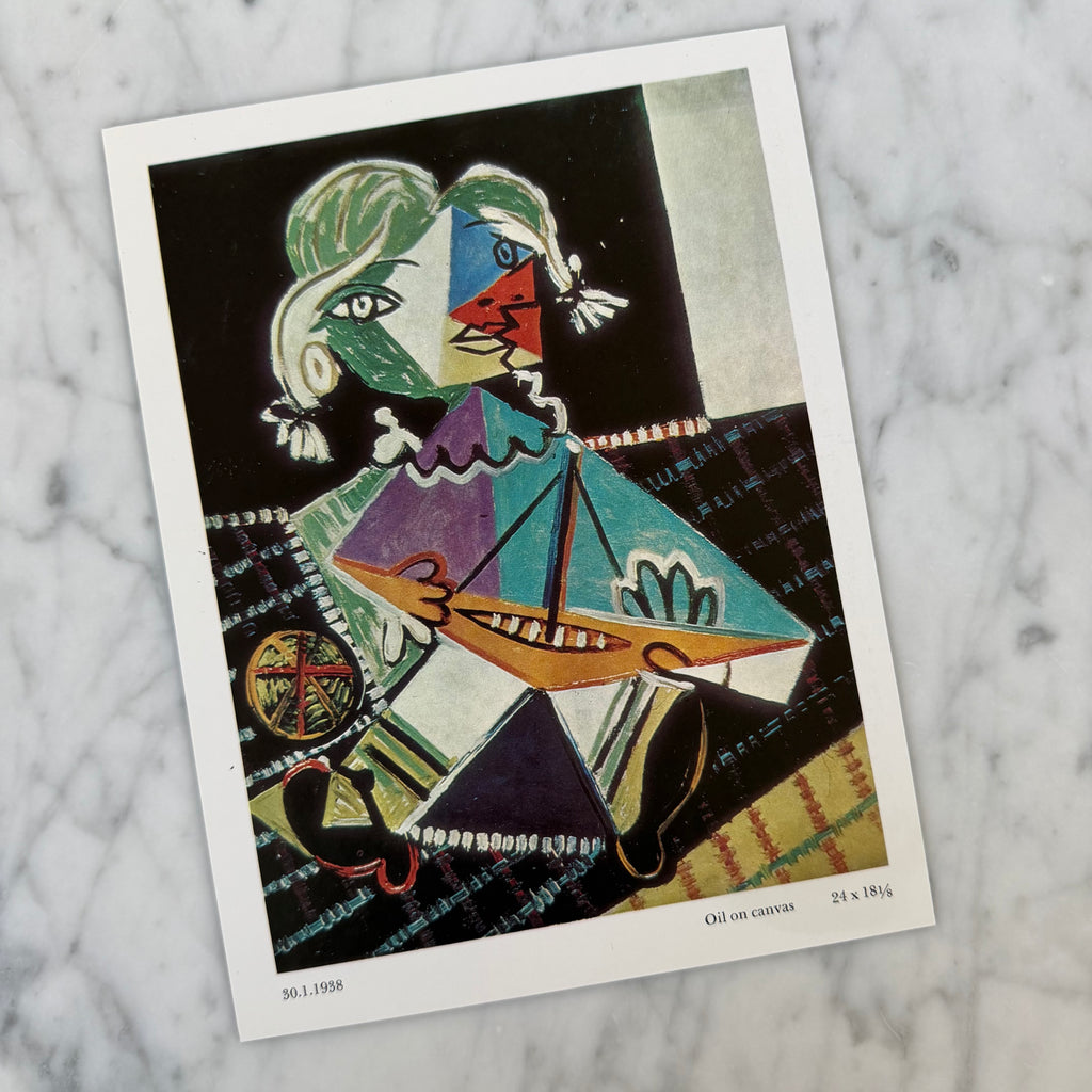Vintage 1961 Pablo Picasso Girl with a Boat Art Print | Affordable