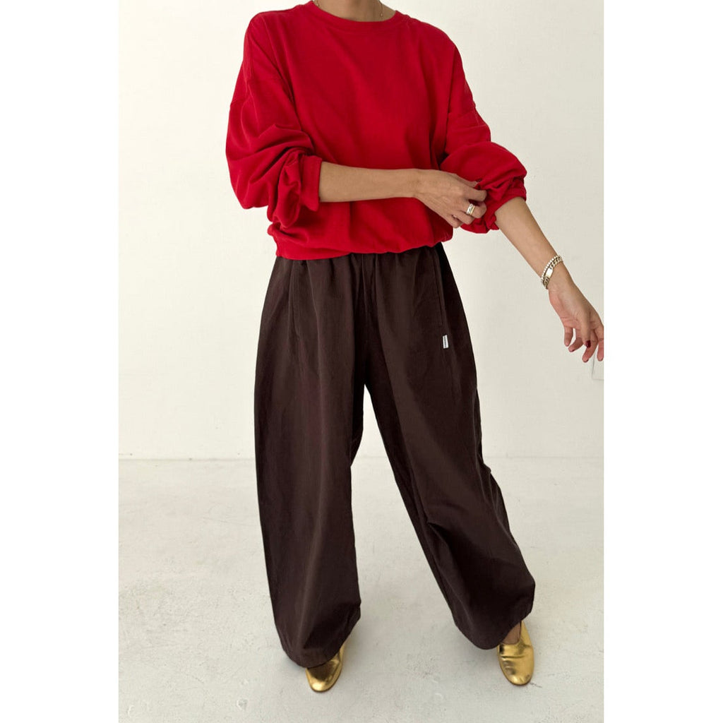 Brown Parachute Flowy Pants at Golden Rule Gallery