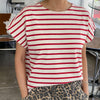 French Red Stripe Boxy Top