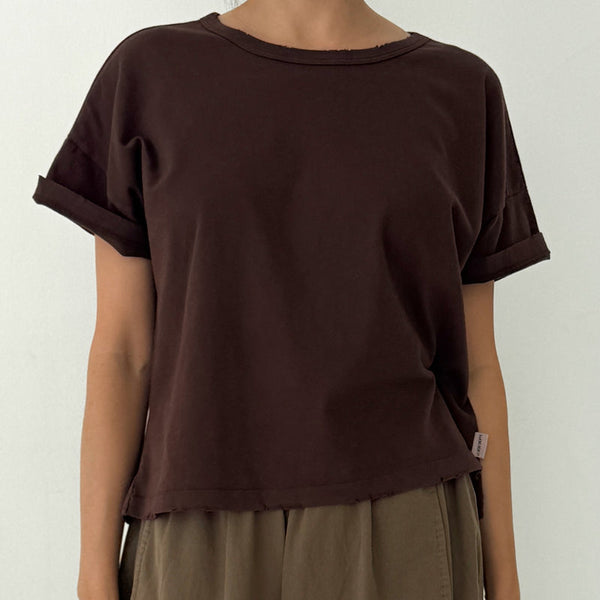 Fille Tee Shirt in Dark Cacao Brown