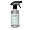 A 12 fl oz metal spray bottle of Flaming Estate Surface Cleaner in Heirloom Tomato, featuring a brushed silver body, a black trigger spray top, and a pale mint-green label with black text.