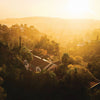 Scenic summer view of Flamingo Estate in California