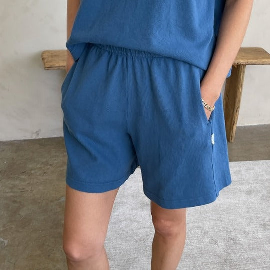 Blue Cotton Long Shorts for Summer