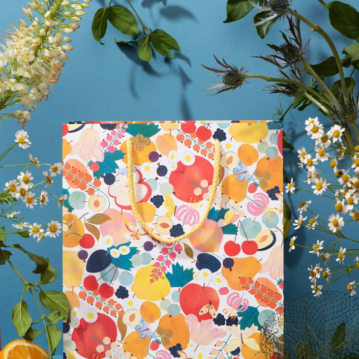 Flower and Fruit Patterned Gift Bag at Golden Rule Gallery