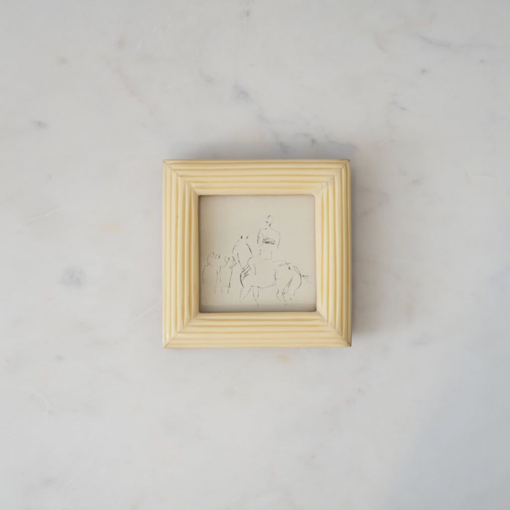 Framed Dufy Pencil Sketch of a Horse and Rider at Golden Rule Gallery