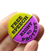 Free Speech Right to Protest Button at Golden Rule Gallery in Minneapolis