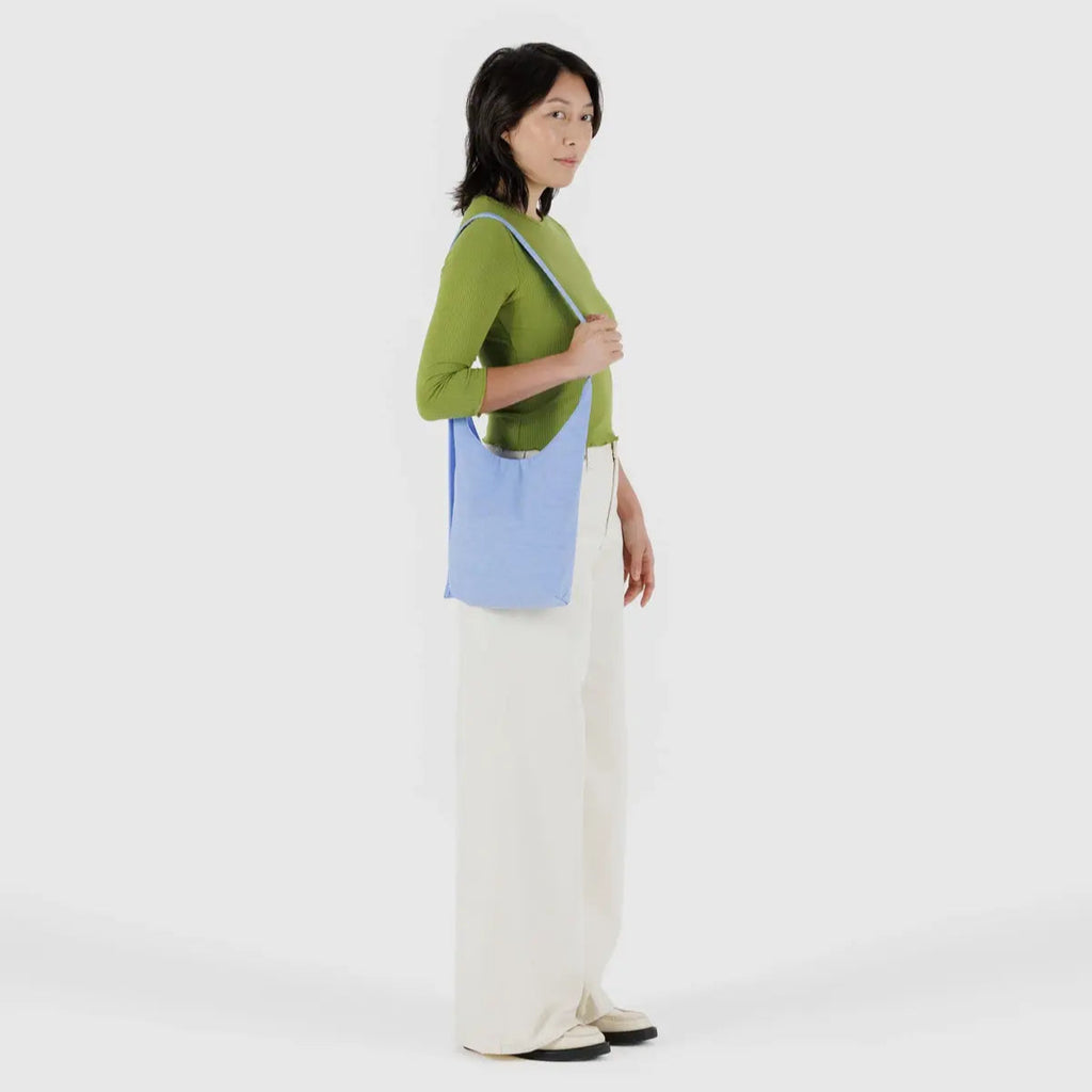 French Blue Sling Bag with Magnetic Closure By Baggu at Golden Rule Gallery in Excelsior