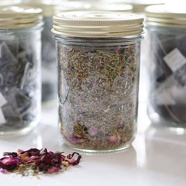 French Glass Mason Canning Jar With Gold Metal Twist Lid at Golden Rule Gallery