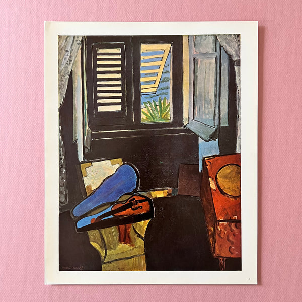 Rare Matisse Art Print | Interior at Nice | French Room | Violin