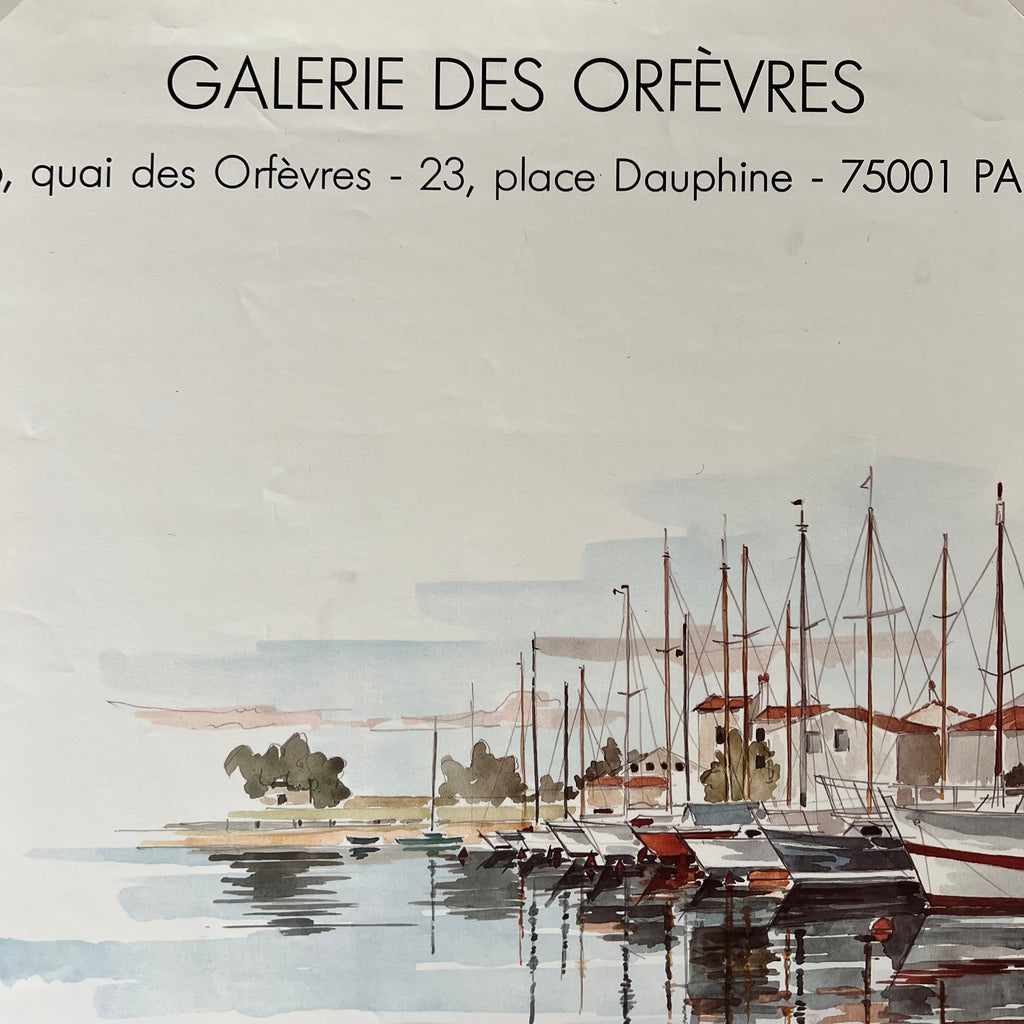 Ships in Water French Exhibition Art Poster