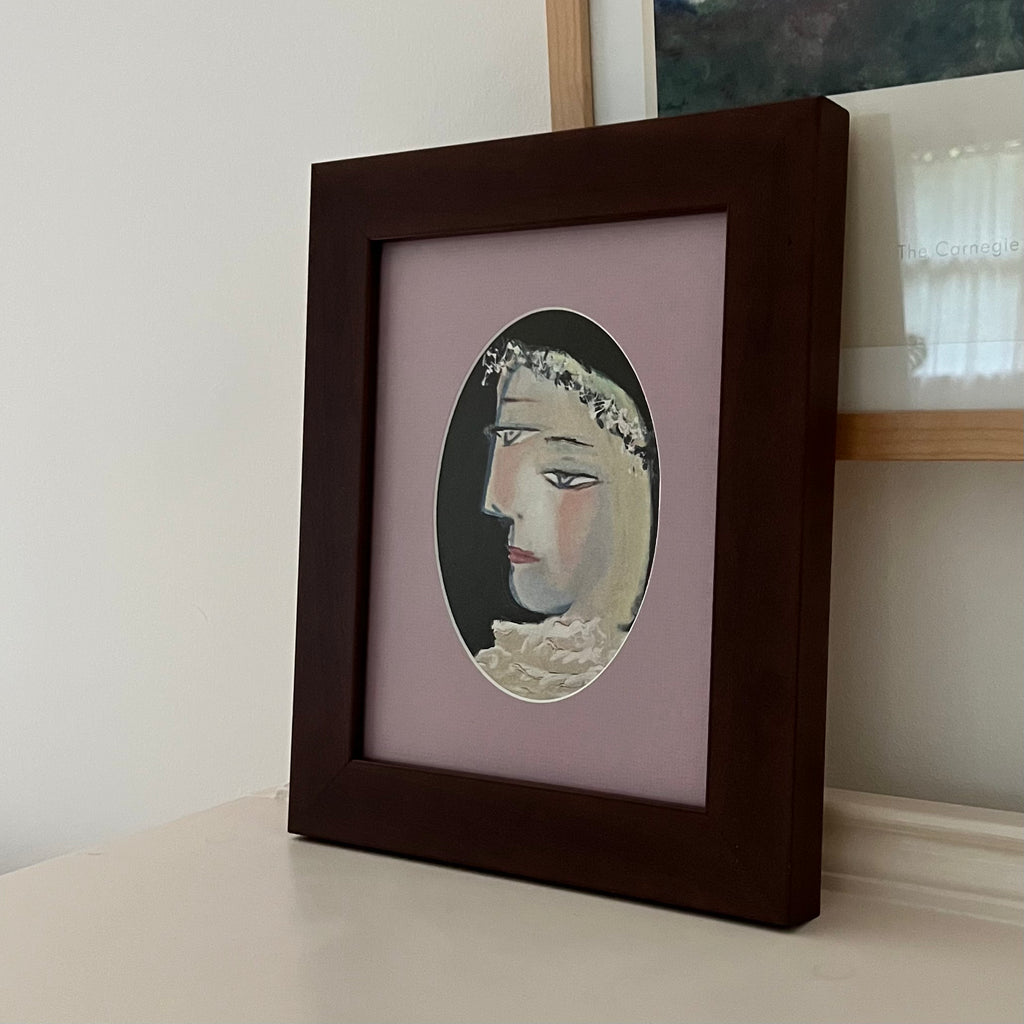 Vintage 60s Picasso Framed Female Portrait