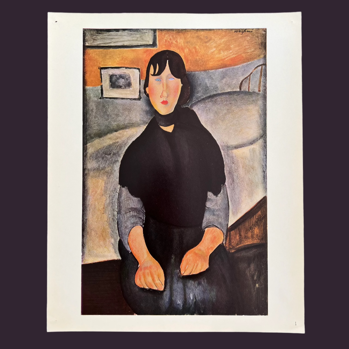 Rare Vintage Mid-Century Modigliani “The Working Girl” Swiss Portrait ...