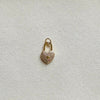 Sparkle Gold Heart Lock Charm for Necklaces