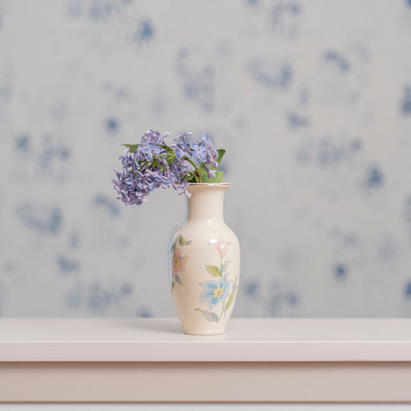 Vintage floral cream vase