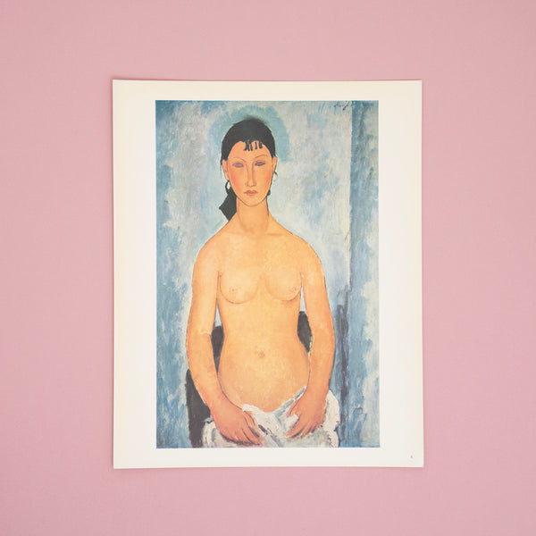 Vintage Mid-Century Modigliani “Elvire” Swiss Portrait Art Print